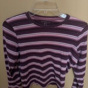 Purple and pink striped shirt